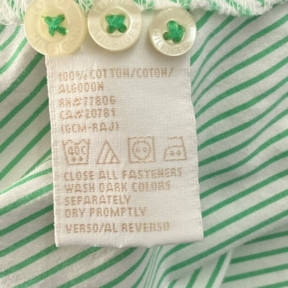 Vintage 00s Y2K Tommy Hilfiger Woman Size 20 Striped Button Down Shirt Top Plus - Picture 4 of 4